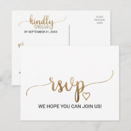 Simple Gold Calligraphy Song Request UAWG Postcard Einladungspostkarte