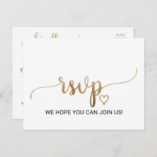Simple Gold Calligraphy Song Request UAWG Postcard Einladungspostkarte