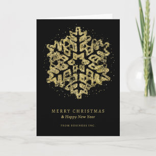 Simple Gold Christmas Glitzer Snowflake Corporate Feiertagskarte