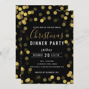 Simple Gold Corporate Weihnachts Dinner Party Einladung