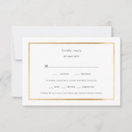 Simple Gold Foil Frame Hochzeit rsvp
