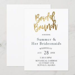 Simple Gold Foil Textures Bridesmaids Luncheon Einladung