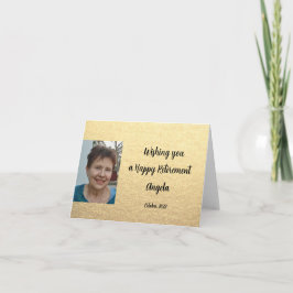 Simple Gold Happy Retirement Foto Glückwunsch Karte