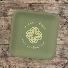 Simple Gold Irish Faith and Begorrah Quote Party Pappteller