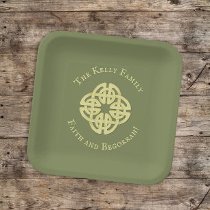 Simple Gold Irish Faith and Begorrah Quote Party Pappteller