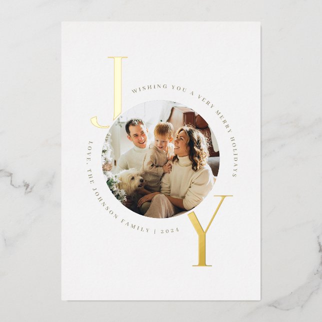 Simple Gold Joy Folieneinladung (Vorderseite)