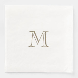 Simple Gold Monogram Paper Napkin Serviette