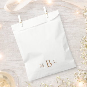 Simple Gold Monogram White Elegante Fevor Bag Geschenktütchen