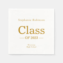 Simple Gold Script Graduation Party Serviette