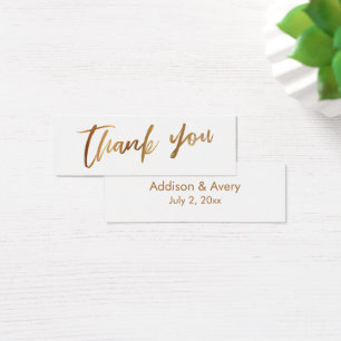Simple Gold Wedding Vielen Dank für Tag Card