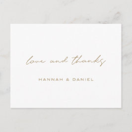 Simple Gold Wedding Vielen Dank Postkarte