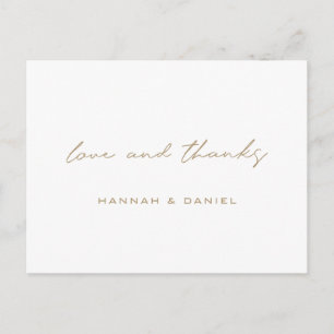 Simple Gold Wedding Vielen Dank Postkarte