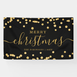 Simple GOLD Weihnachtsfeiertage Glitzer Black Banner