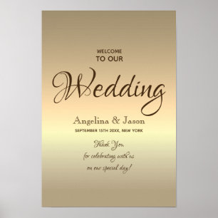 Simple Gold Welcome Wedding Poster