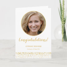 Simple Gold White Confetti Foto Abschluss