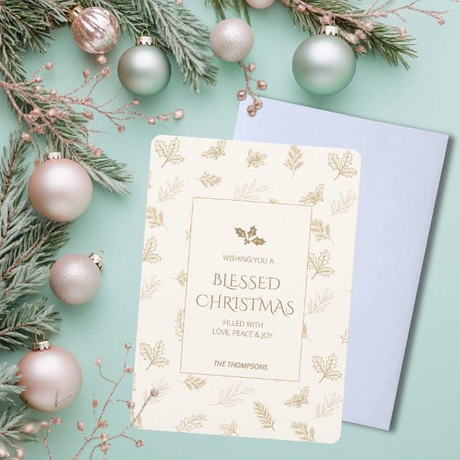 Simple Gold Winter Blätter Weihnachten (Von Creator hochgeladen)