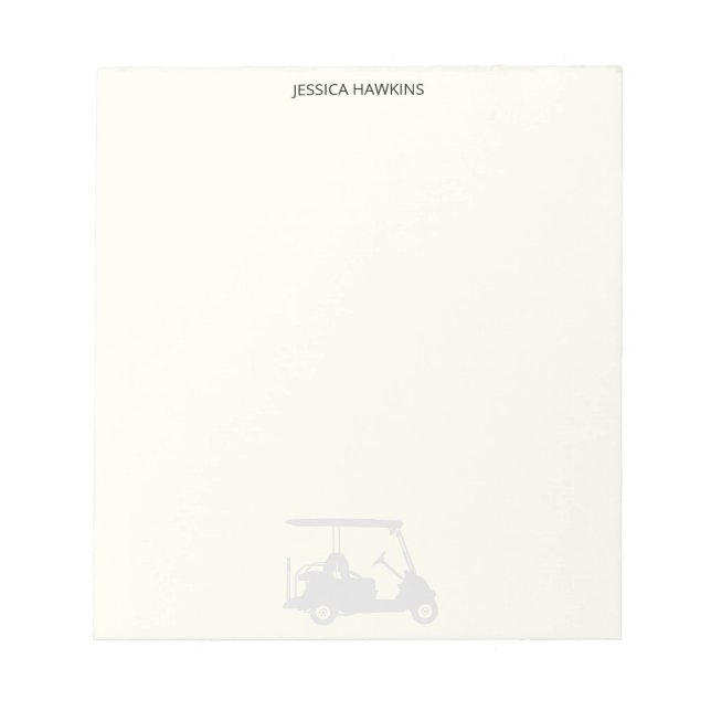 Simple Golf Fan Personal Stationery Buff Golf Cart Notizblock (Vorderseite)