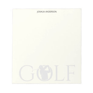 Simple Golf Fan Personal Stationery Buff Notizblock
