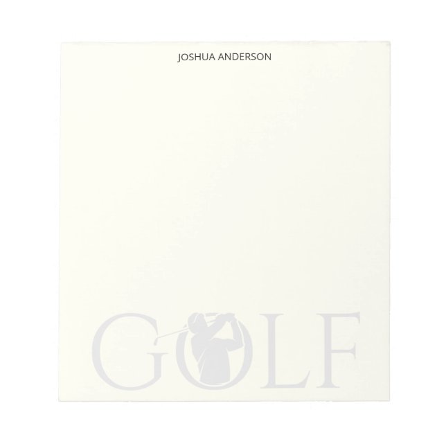 Simple Golf Fan Personal Stationery Buff Notizblock (Vorderseite)