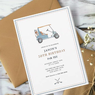 Simple Golf Themed PAR - T-SHIRT Geburtstag Einladung