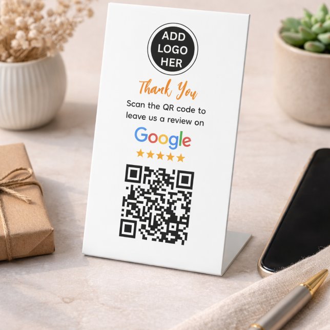 Simple Google Review Request|Modern Small Business Sockelschild (Simple Google Review Request Modern Small Business Pedestal Sign)