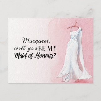 Simple Gown "Werden Sie meine Trauzeugin sein?" Einladung