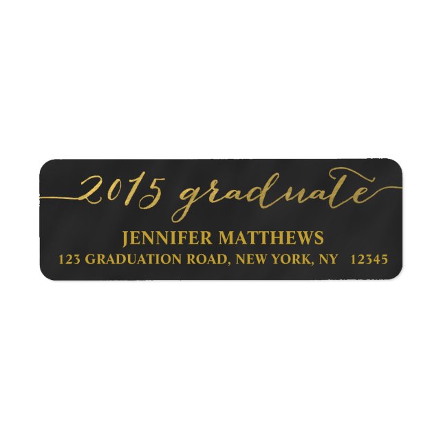 Simple Grad Chalkboard | Abschluss-Adresskennzeich (Vorne)