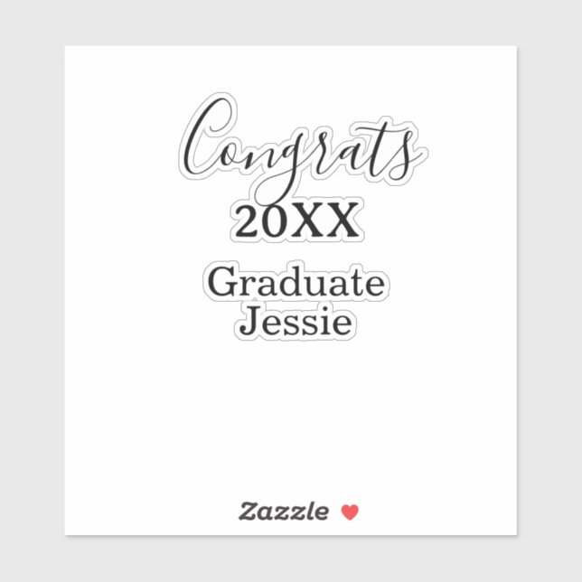 Simple graduation congratulations minimal add clas aufkleber (Blatt)