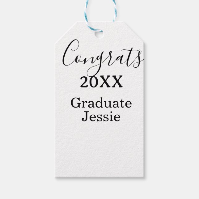 Simple graduation congratulations minimal add clas geschenkanhänger (Vorderseite)