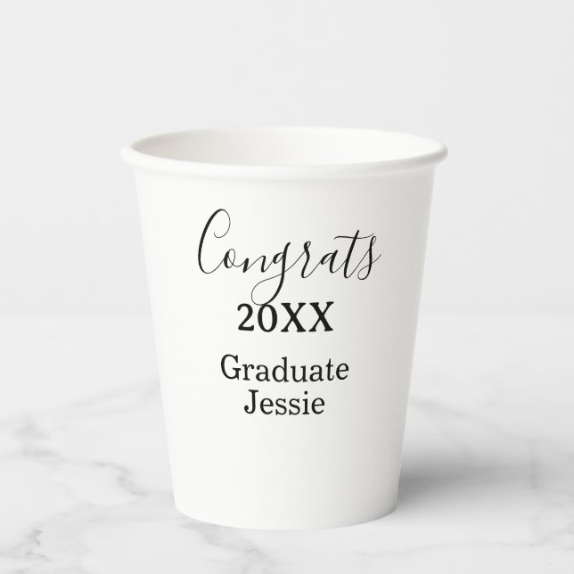 Simple graduation congratulations minimal add clas pappbecher (Vorderseite)