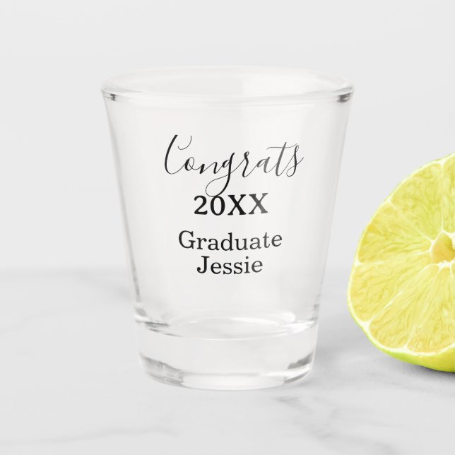 Simple graduation congratulations minimal add clas schnapsglas (Vorderseite)