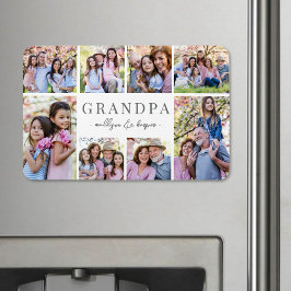 Simple Grandpa Photo Collage Magnet