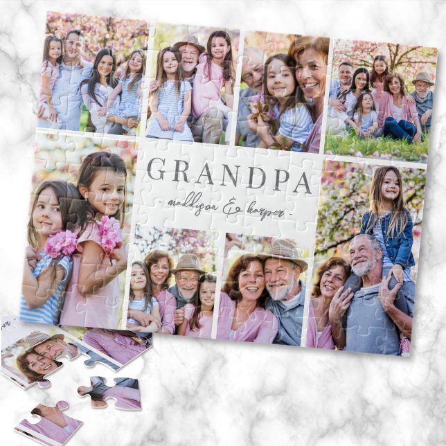Simple Grandpa Photo Collage Puzzle (Simple Grandpa Photo Collage jigsaw puzzle)