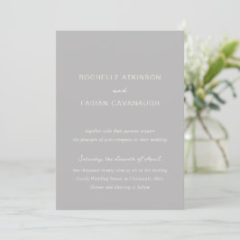 Simple Gray Elegant Wedding Einladung