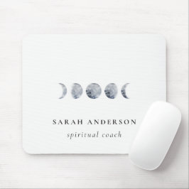 Simple Gray Lunar Celestial Moon Phase Wasserfarbe Mousepad