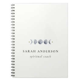 Simple Gray Lunar Celestial Moon Phase Wasserfarbe Notizblock