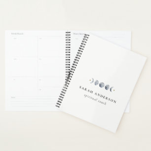 Simple Gray Lunar Celestial Moon Phase Wasserfarbe Planer