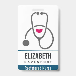 Simple Gray Nursing Stethoscope Ausweis