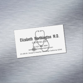Simple Gray Nursing Stethoscope Magnetische Visitenkarte
