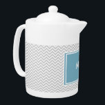Simple Gray ZigZag<br><div class="desc">Das ist einfach, aber klassisch - grau Zickzackmuster mit mit Monogramm türkisfarbener Plakette - alle vollständig anpassbar.</div>