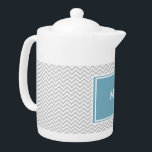 Simple Gray ZigZag<br><div class="desc">Das ist einfach,  aber klassisch - grau Zickzackmuster mit mit Monogramm türkisfarbener Plakette - alle vollständig anpassbar.</div>