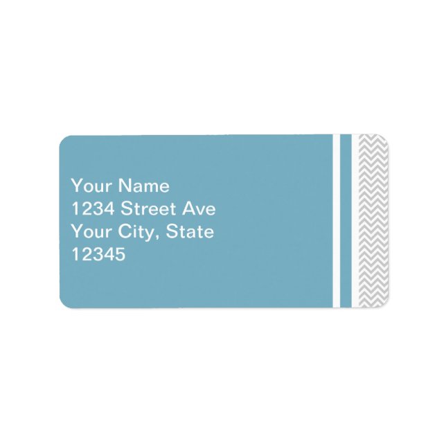 Simple Gray ZigZag Adressaufkleber (Vorne)