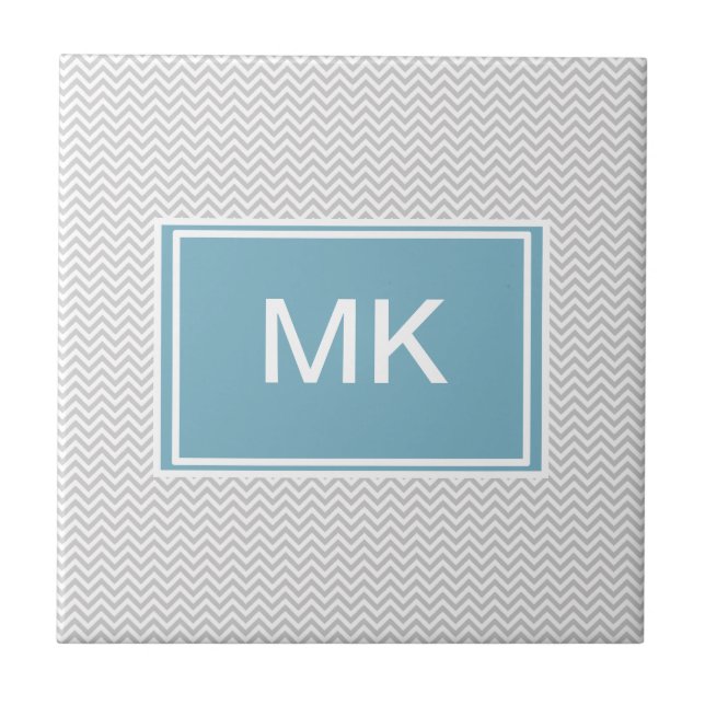 Simple Gray ZigZag Fliese (Vorderseite)