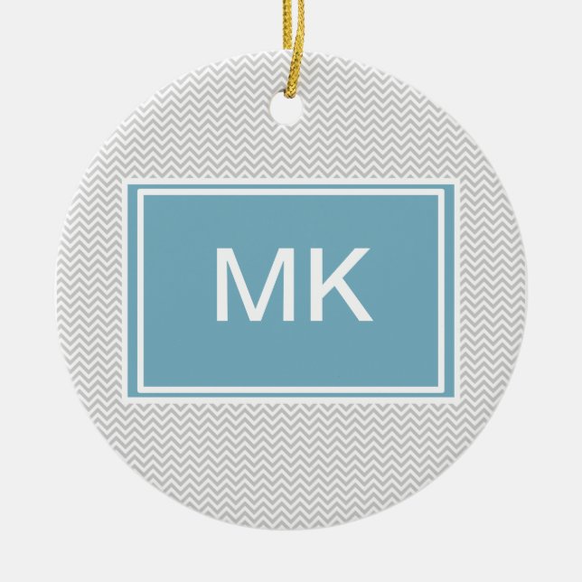 Simple Gray ZigZag Keramikornament (Vorne)