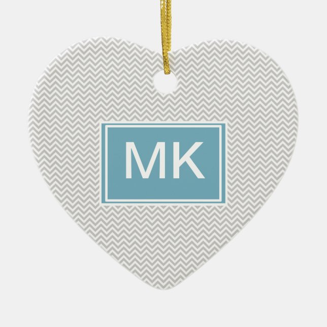 Simple Gray ZigZag Keramikornament (Vorne)