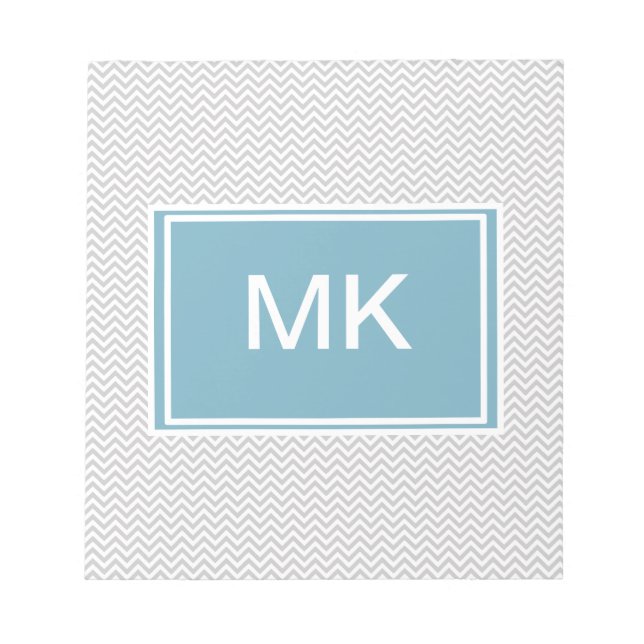 Simple Gray ZigZag Notizblock (Vorderseite)