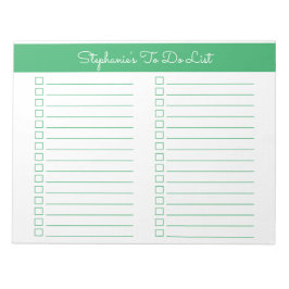 Simple Green 8.5x11 Two Column Checklist Notizblock