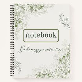Simple green botanical notebook notizbuch