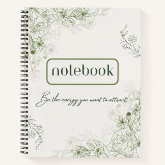 Simple green botanical notebook notizbuch