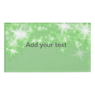 Simple green glitter sparkle stars add your text   namenschild